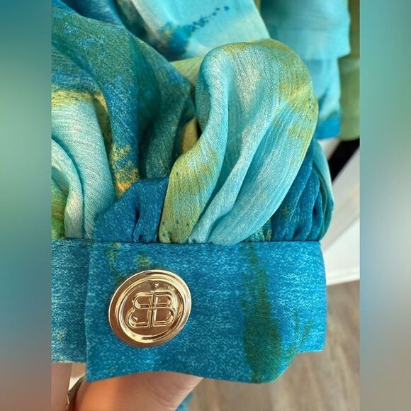 Bronx and Banco Green and Blue Mini Dress - Picture 9 of 16